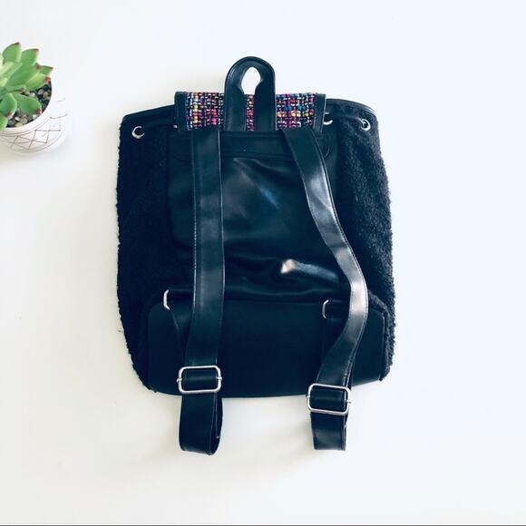 Walt Disney World Boucle Mouse Ears Backpack Pink Black Tweed Rhinestone Bow - Picture 5 of 11